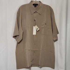 L.A. Beat Men's NWT Tan Short Sleeve Dress Shirt Size 2XL